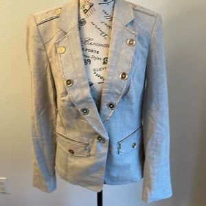 White House Black Market tan tweed blazer